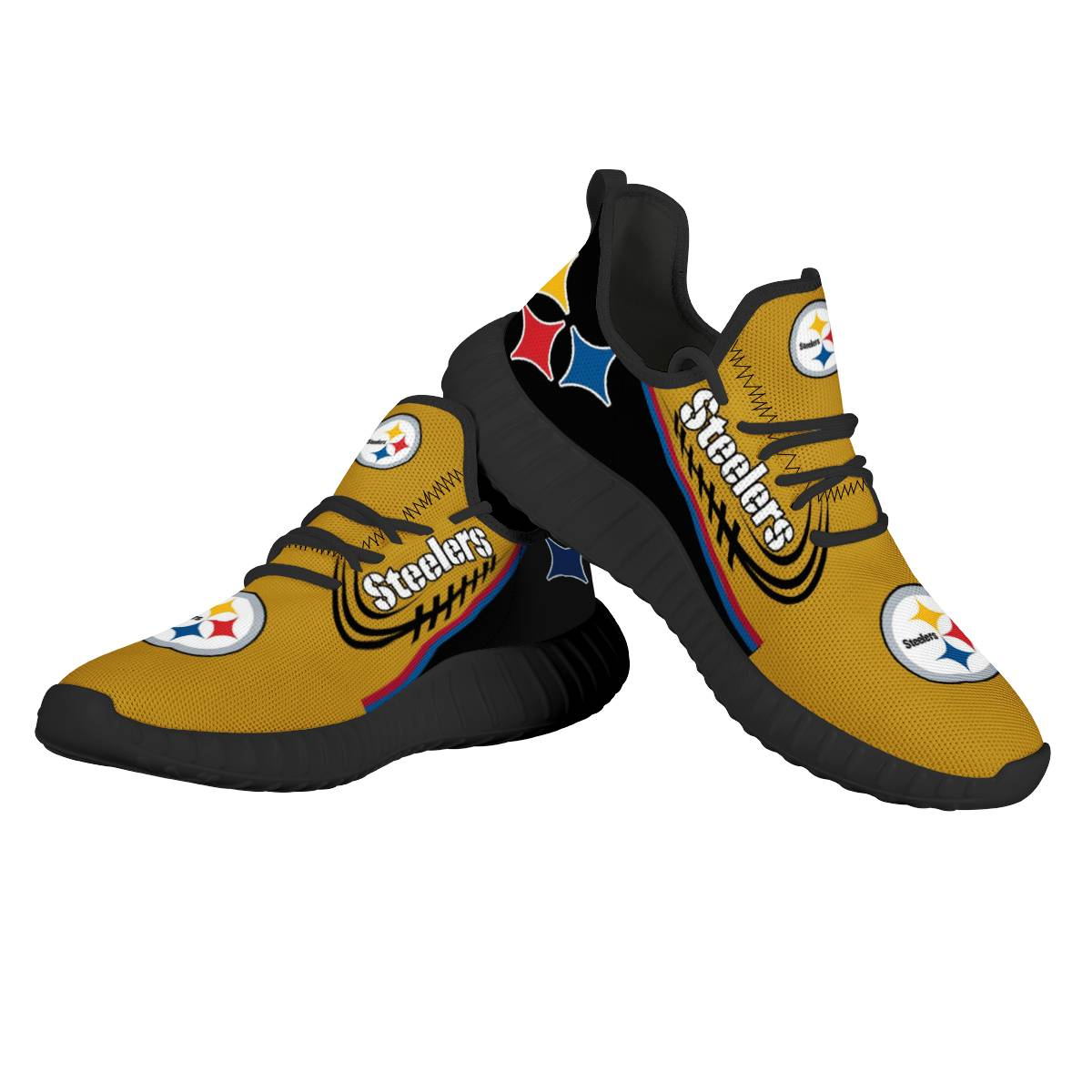 Women's Pittsburgh Steelers Mesh Knit Sneakers/Shoes 013